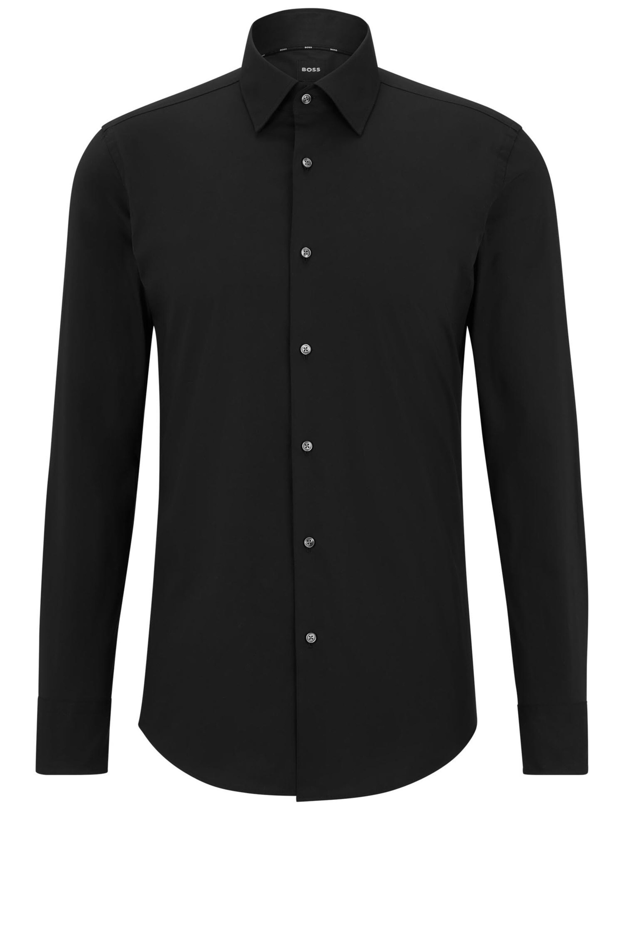 BOSS Slim Fit Paita 'H-Hank' värissä musta: etupuoli