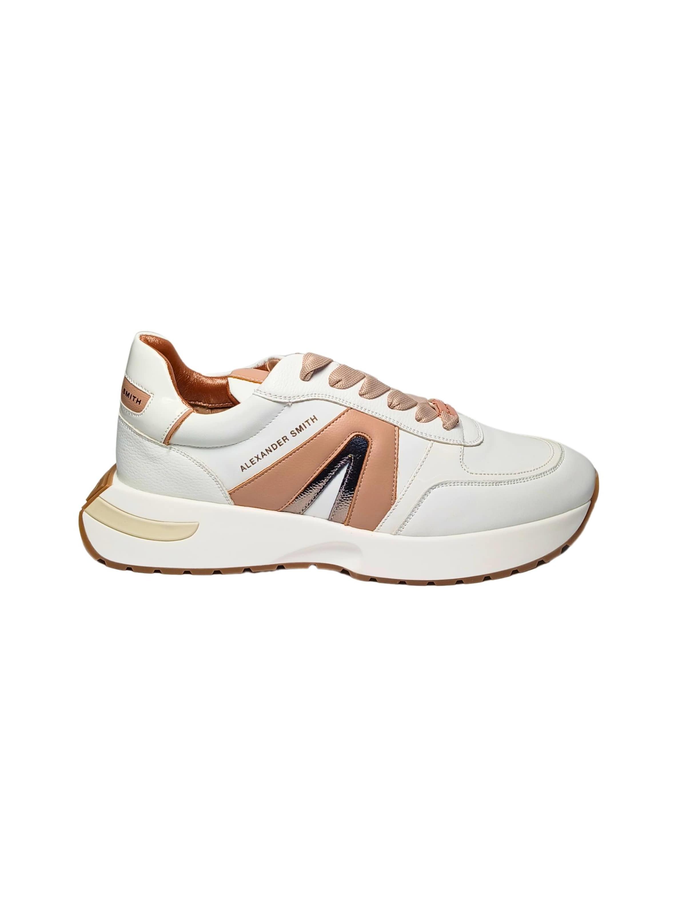 Alexander Smith Platform trainers in White: front