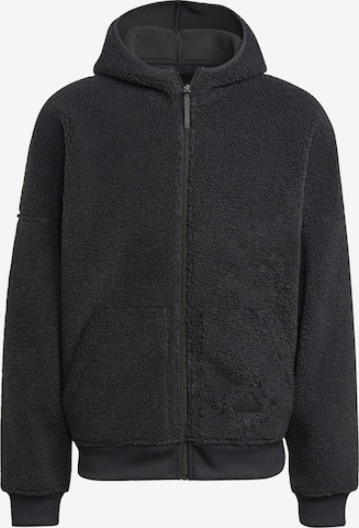 ADIDAS SPORTSWEAR Athletic Fleece Jacket in Grey: front