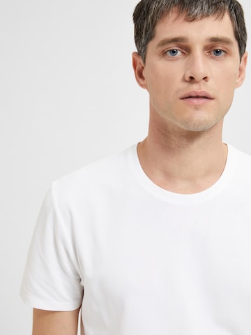 T-Shirt 'Ael' SELECTED HOMME en blanc