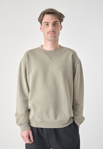 Cleptomanicx Sweatshirt 'Ligull Washed' in Grün: Vorderseite