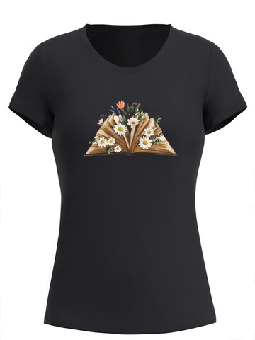 GORHEY - Camiseta 'Women's Summer Casual Cotton T-Shirt with Flowers Print' en negro