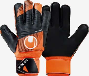 UHLSPORT Athletic Gloves in Orange: front