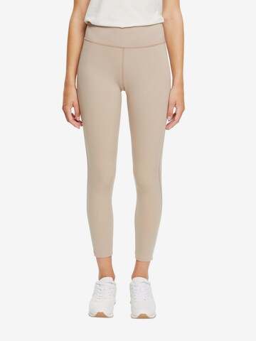 Skinny Pantalon de sport ESPRIT en beige : devant