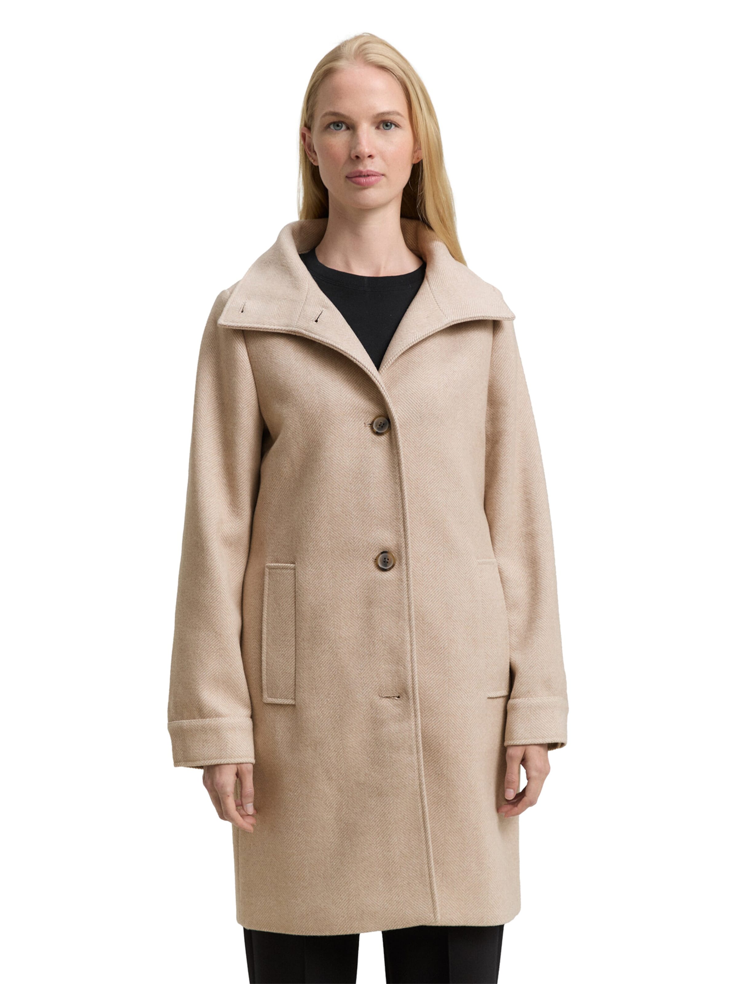 TOM TAILOR Tussenmantel in Beige: voorkant