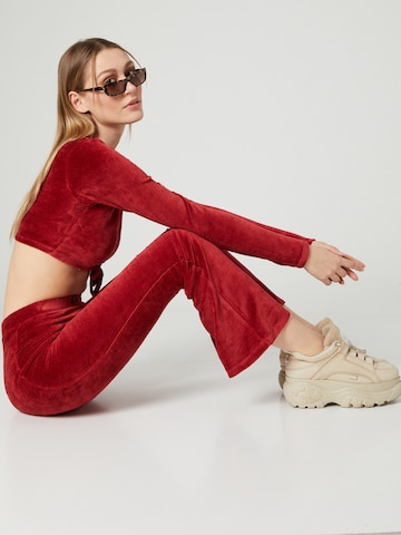 VIERVIER Flared Pants 'Luna' in Red