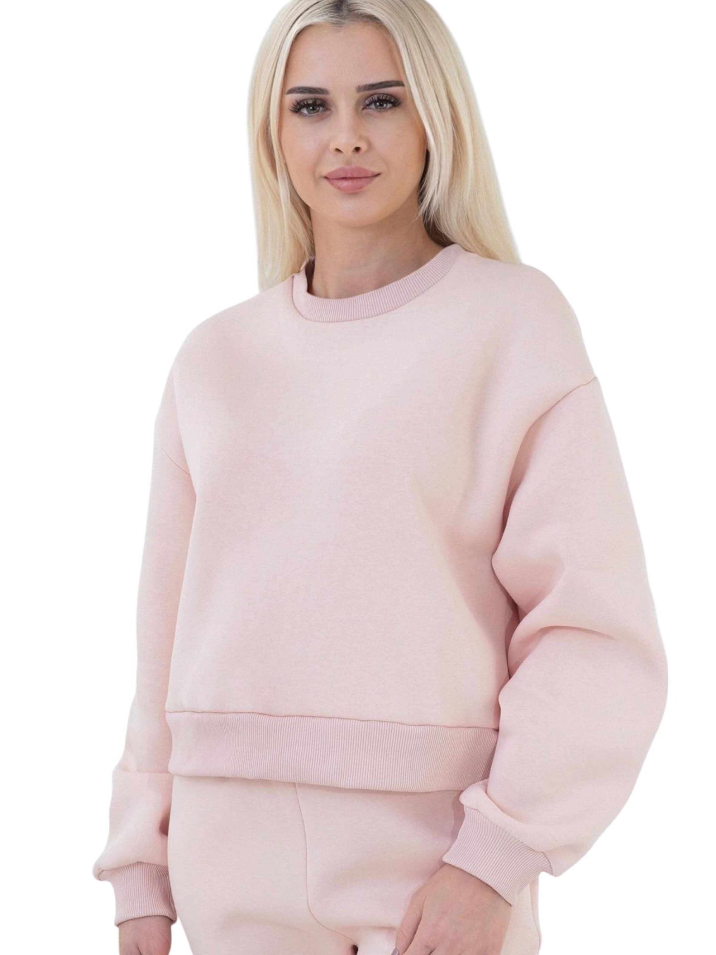Pull-over oversize 'CozyEssential Sweater' fashionshowcase en rose : devant