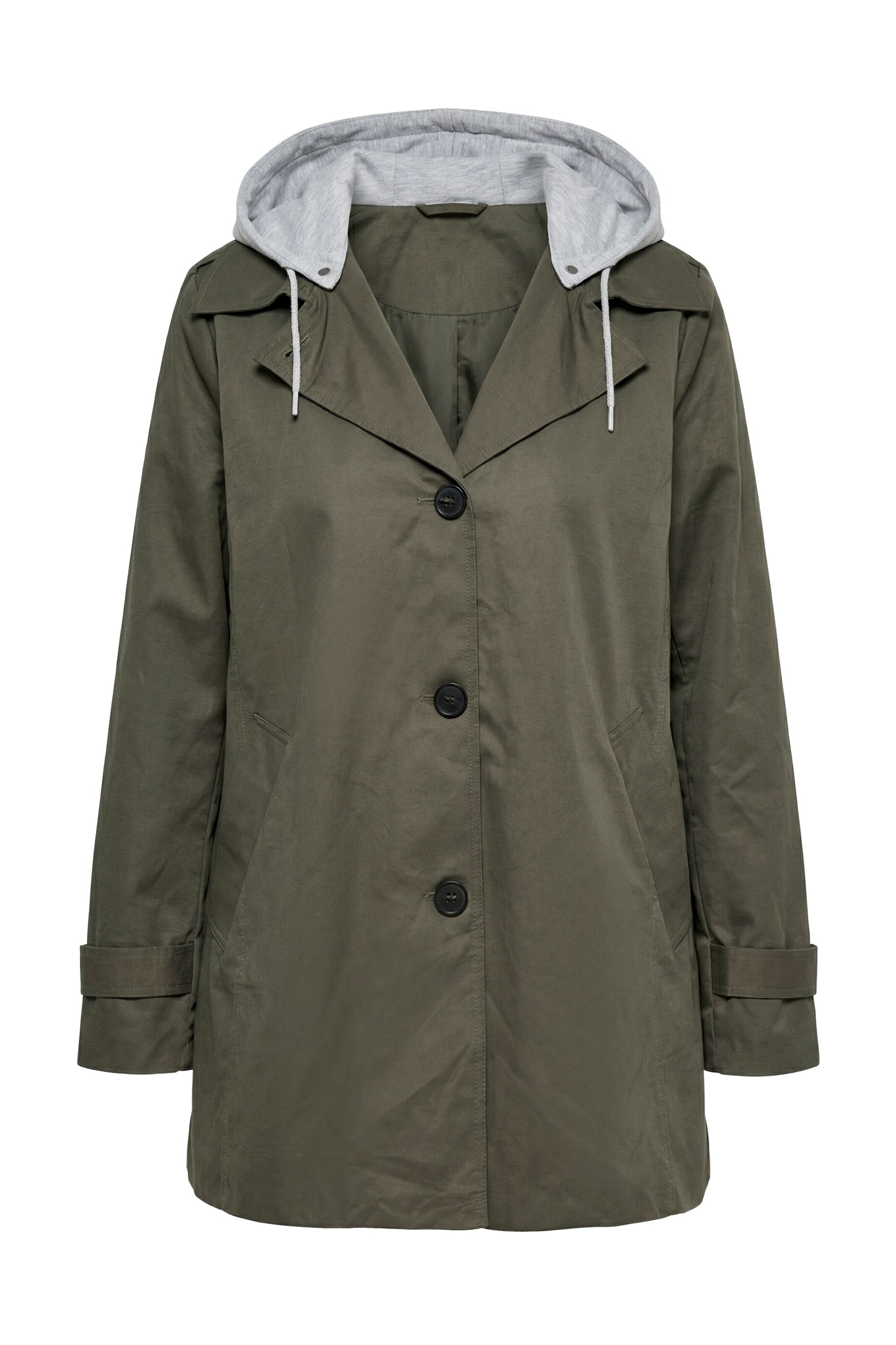 Ulla Popken Between-Seasons Coat in M-L in Grey / Green, Item view