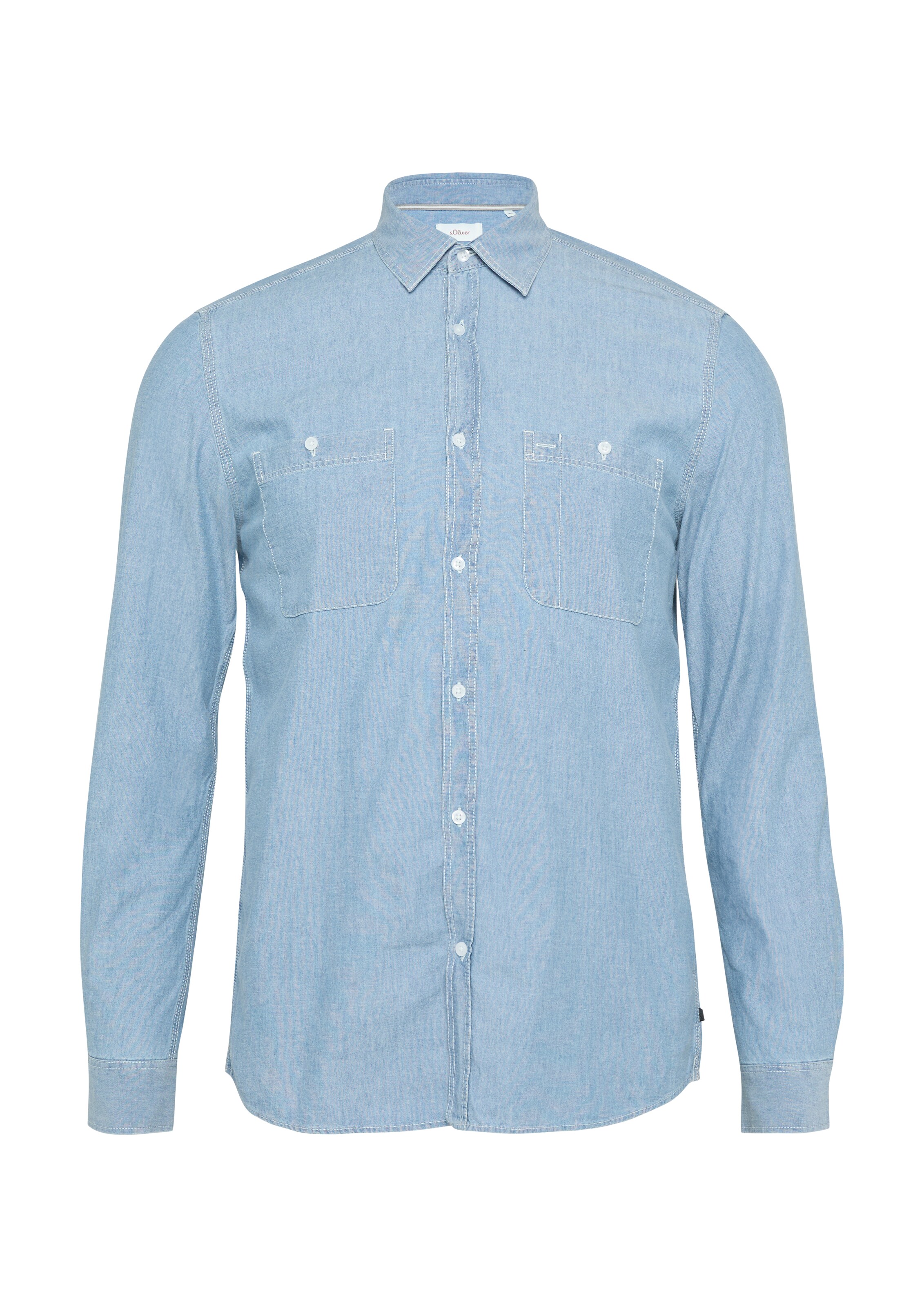 s.Oliver Men Big Sizes Comfort Fit Hemd in Blau: Vorderseite