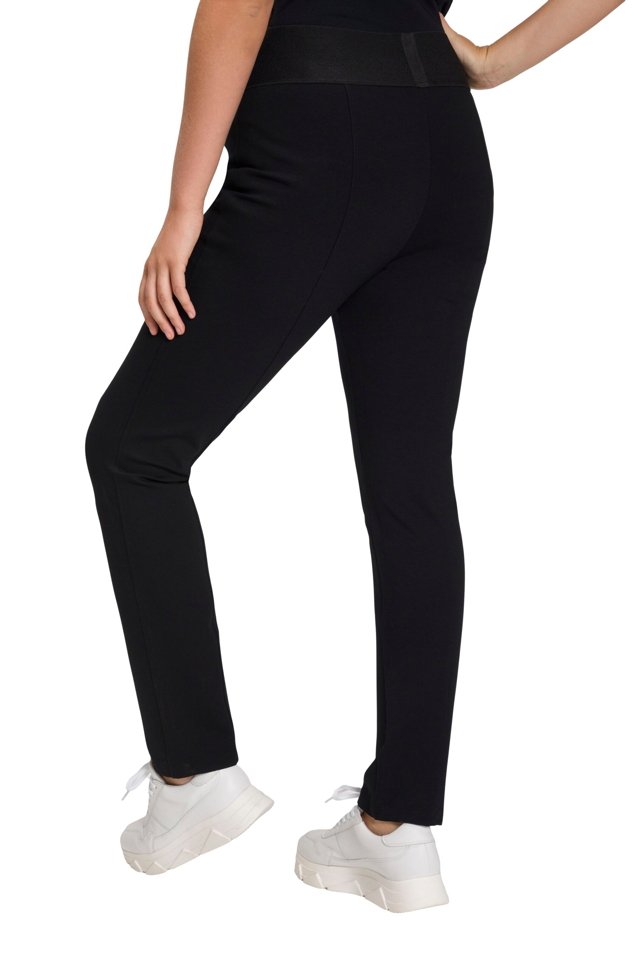 Ulla Popken Slimfit Hose 'Sienna' in Schwarz