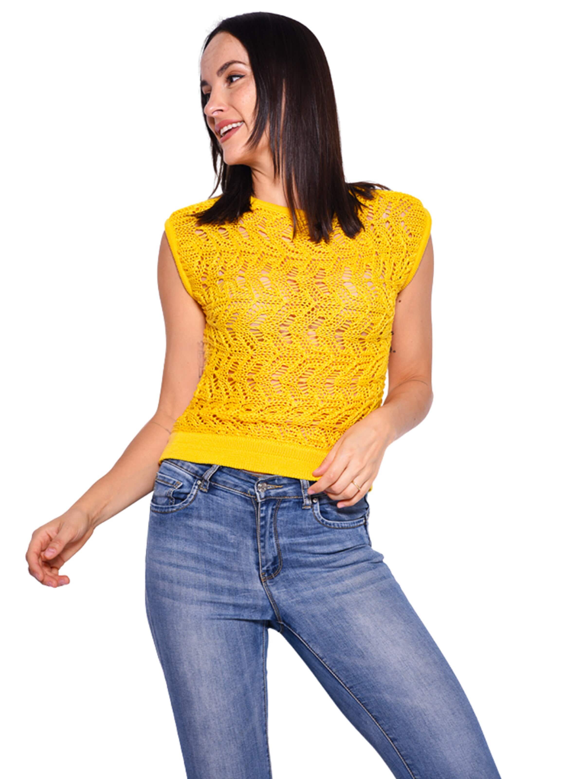 Süel knitwear - Top de punto 'Narcissus' en amarillo