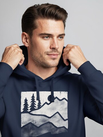 Neverless Sweatshirt 'Mountains'‌‌‌‌‌‌‌ in Blau
