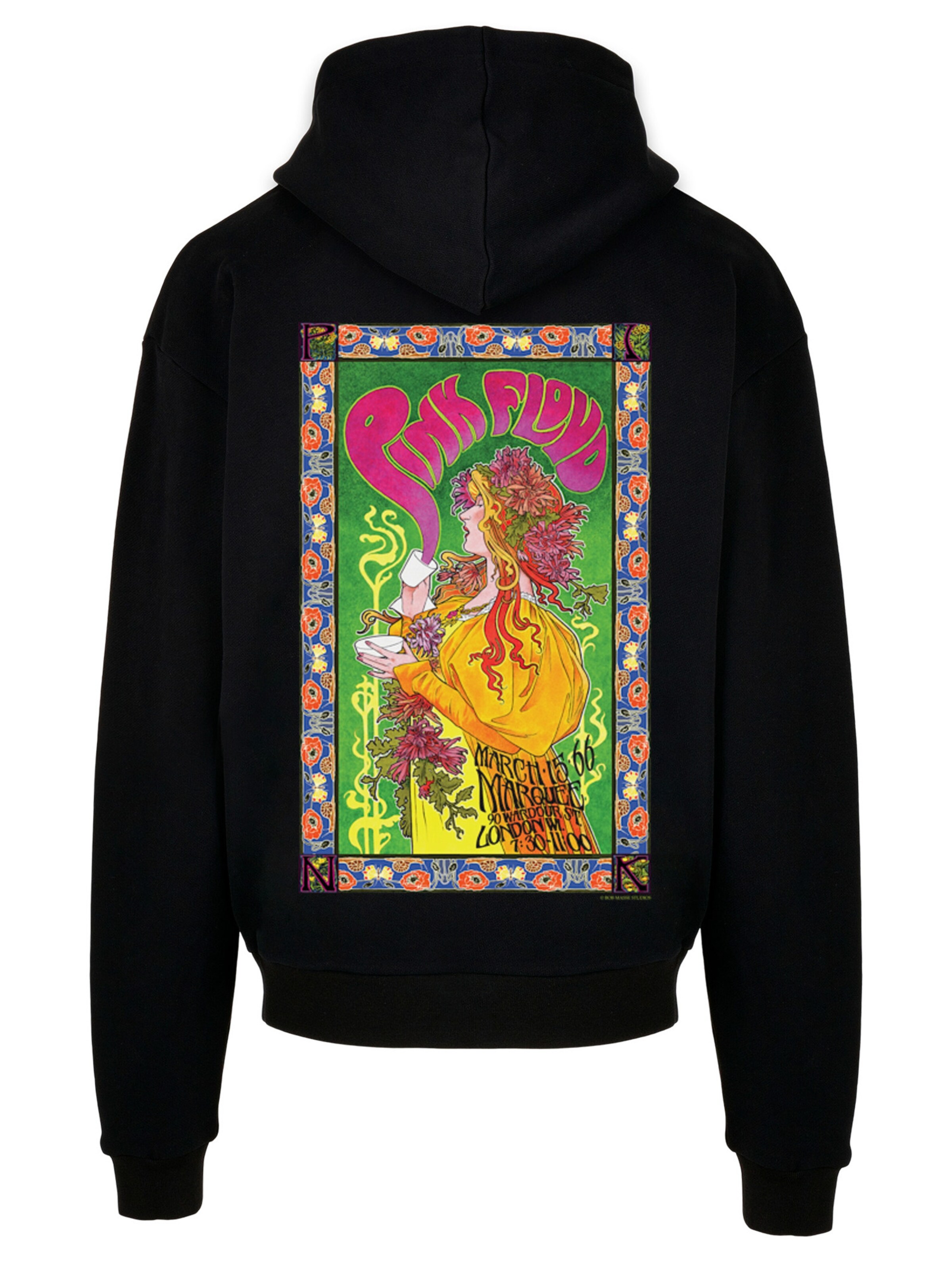 F4NT4STIC Sweatshirt 'Pink Floyd' in Zwart: voorkant