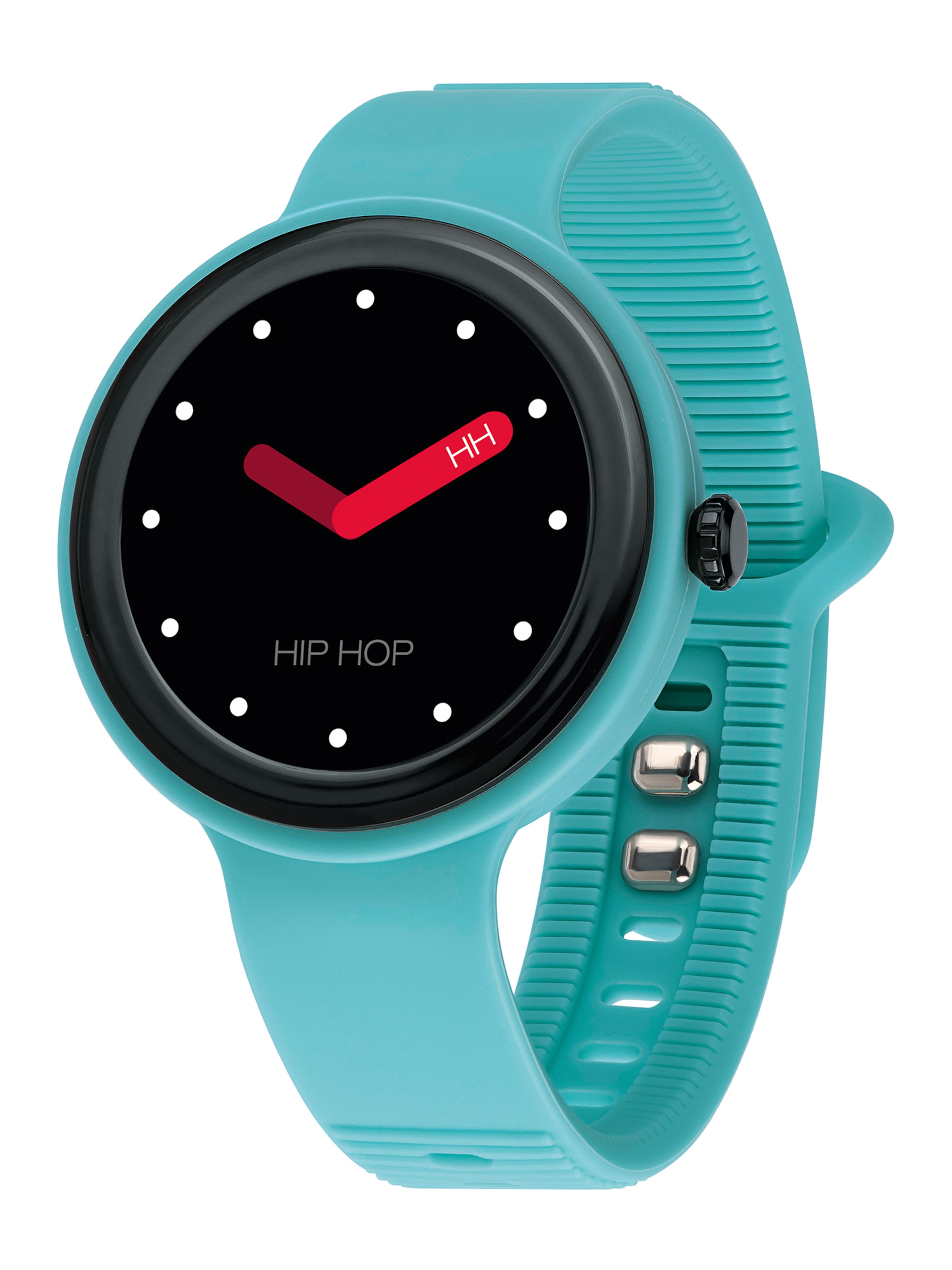 Hip Hop Uhr in hellblau / schwarz, Produktansicht