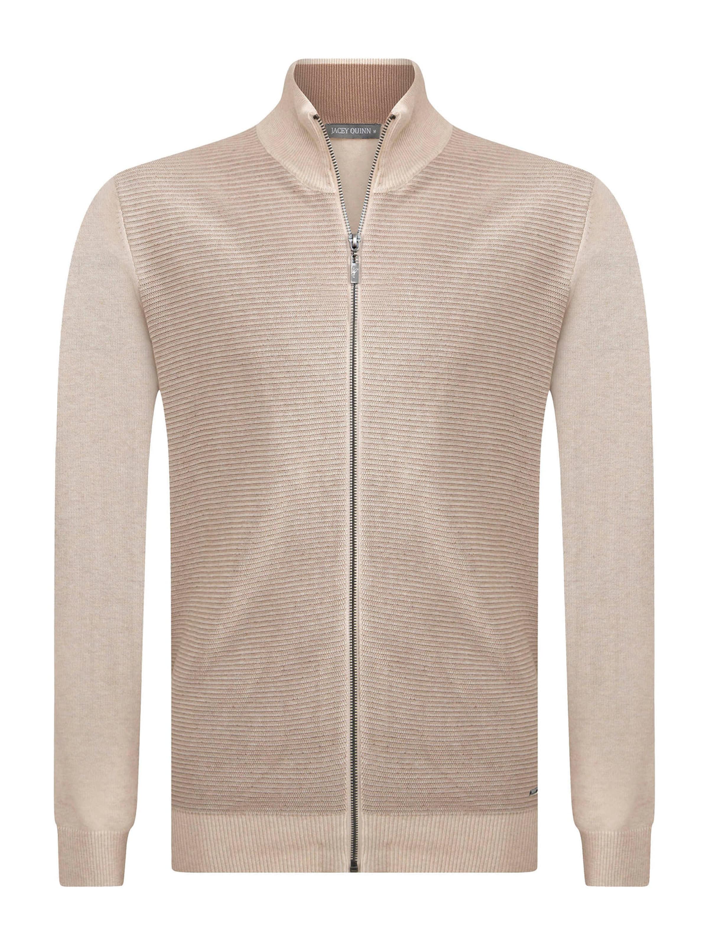 Jacey Quinn Πλεκτή ζακέτα σε μπεζ: μπροστά