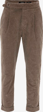 Regular Pantalon à pince Antioch en marron : devant