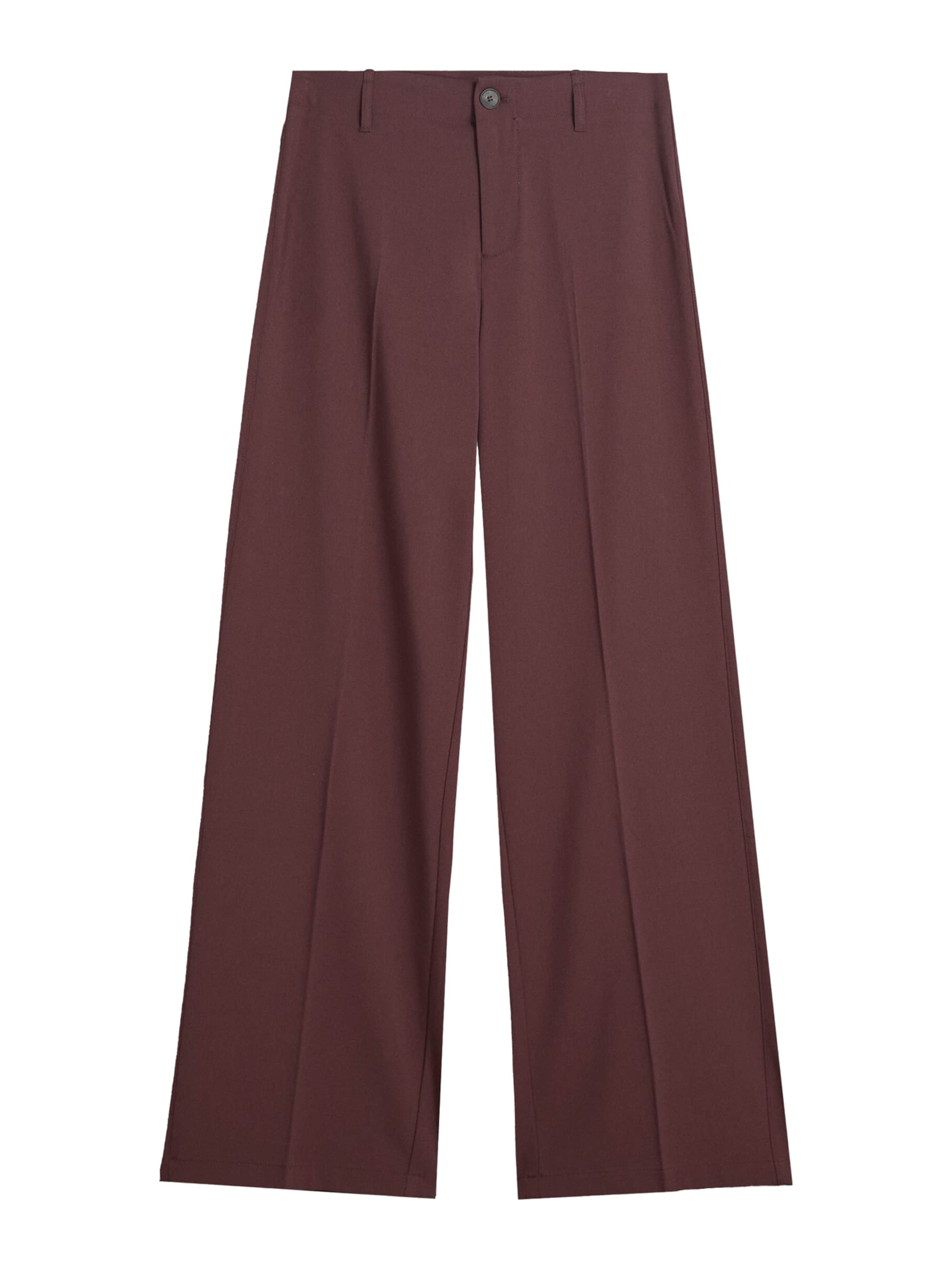 Bershka Wide leg Trousers with creases in Red: front