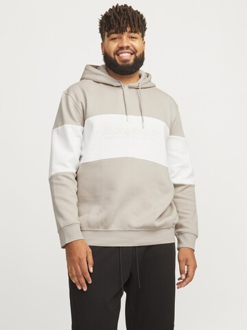 Sweat-shirt Jack & Jones Plus en beige : devant