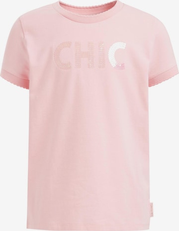 T-Shirt WE Fashion en rose : devant