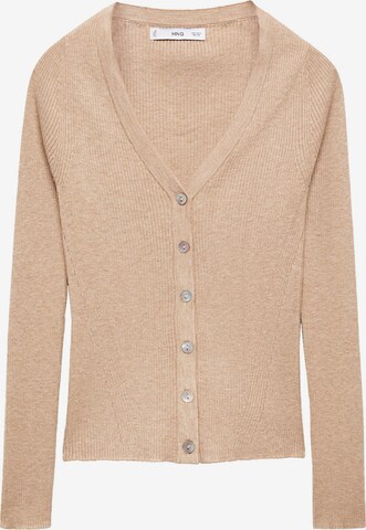 MANGO Knit Cardigan in Brown: front