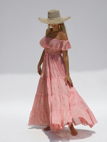 Miss June Dress 'Robe Longue Kate' in Pink
