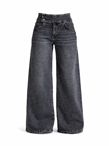 IT'S BASIC Wide leg Jeans 'Palazzo Mid Rise Jeans' in Grijs: voorkant