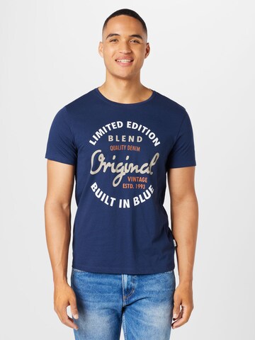 Tricou de la BLEND pe albastru: față