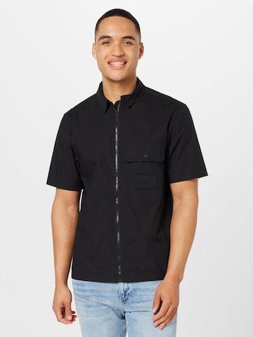 Calvin Klein Jeans Regular fit Overhemd in Zwart: voorkant