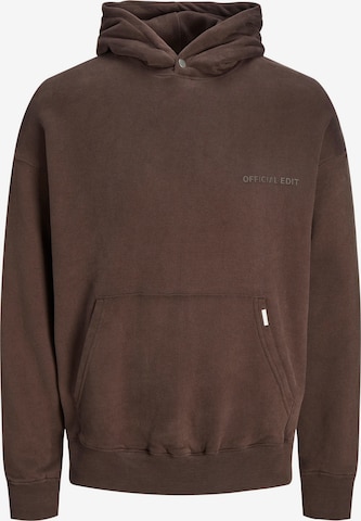 JACK & JONES Sweatshirt 'RUSHRUBBER' in Brown: front