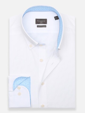 Slim fit Camicia business 'Leonardo Sport Poplin Stretch Man Shirt Black' di 7Camicie in bianco