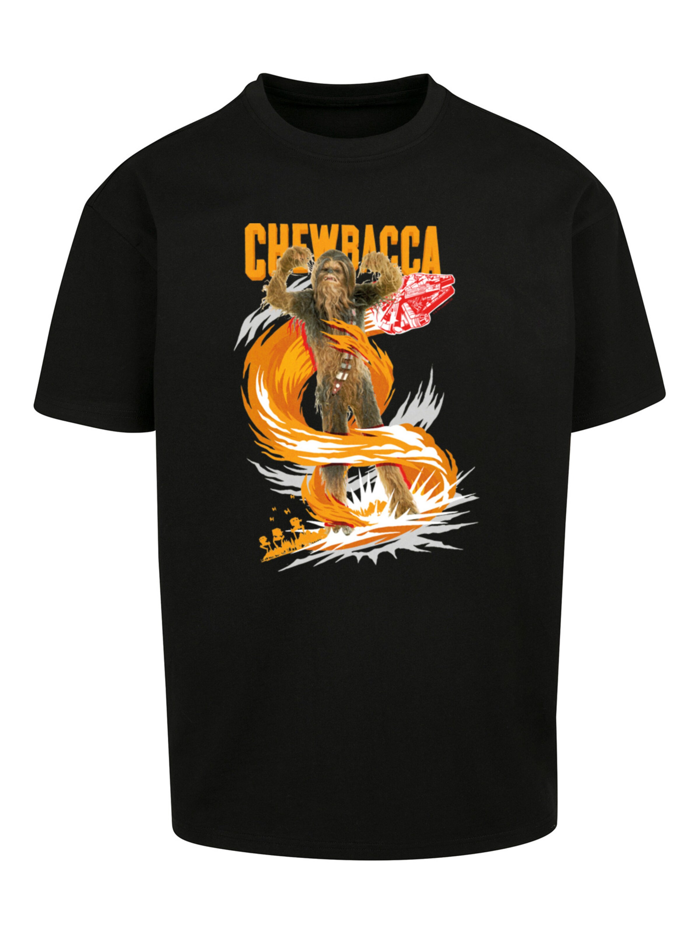 Maglietta 'Star Wars Chewbacca Gigantic' di F4NT4STIC in nero: frontale