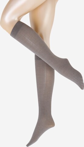 Swedish Stockings - Meias pelo joelho 'Freja' em cinzento: frente