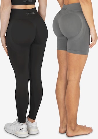 Circle Five Leggings 'Scrunch Set Push-Up Shorts + Push-Up Leggings' in Grey: front