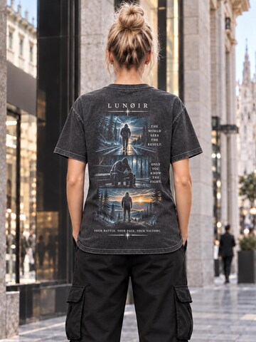 LUNØIR Studio Shirt 'Only You Know the Fight' in Zwart