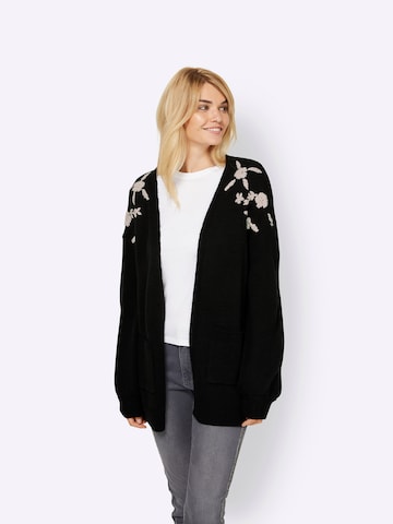 Linea Tesini by heine Knit cardigan in Black: front