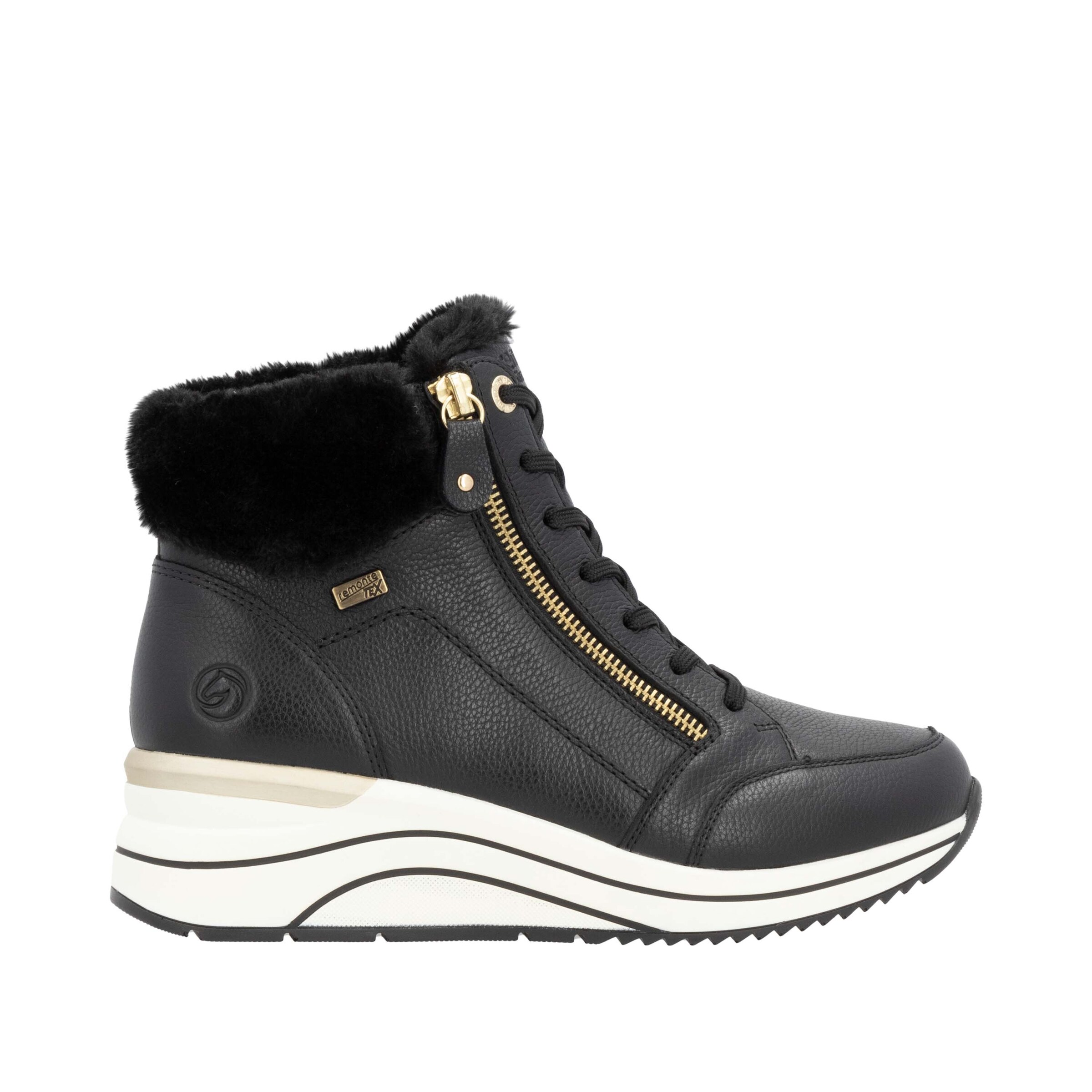 REMONTE Ботинки на шнуровке в Черный