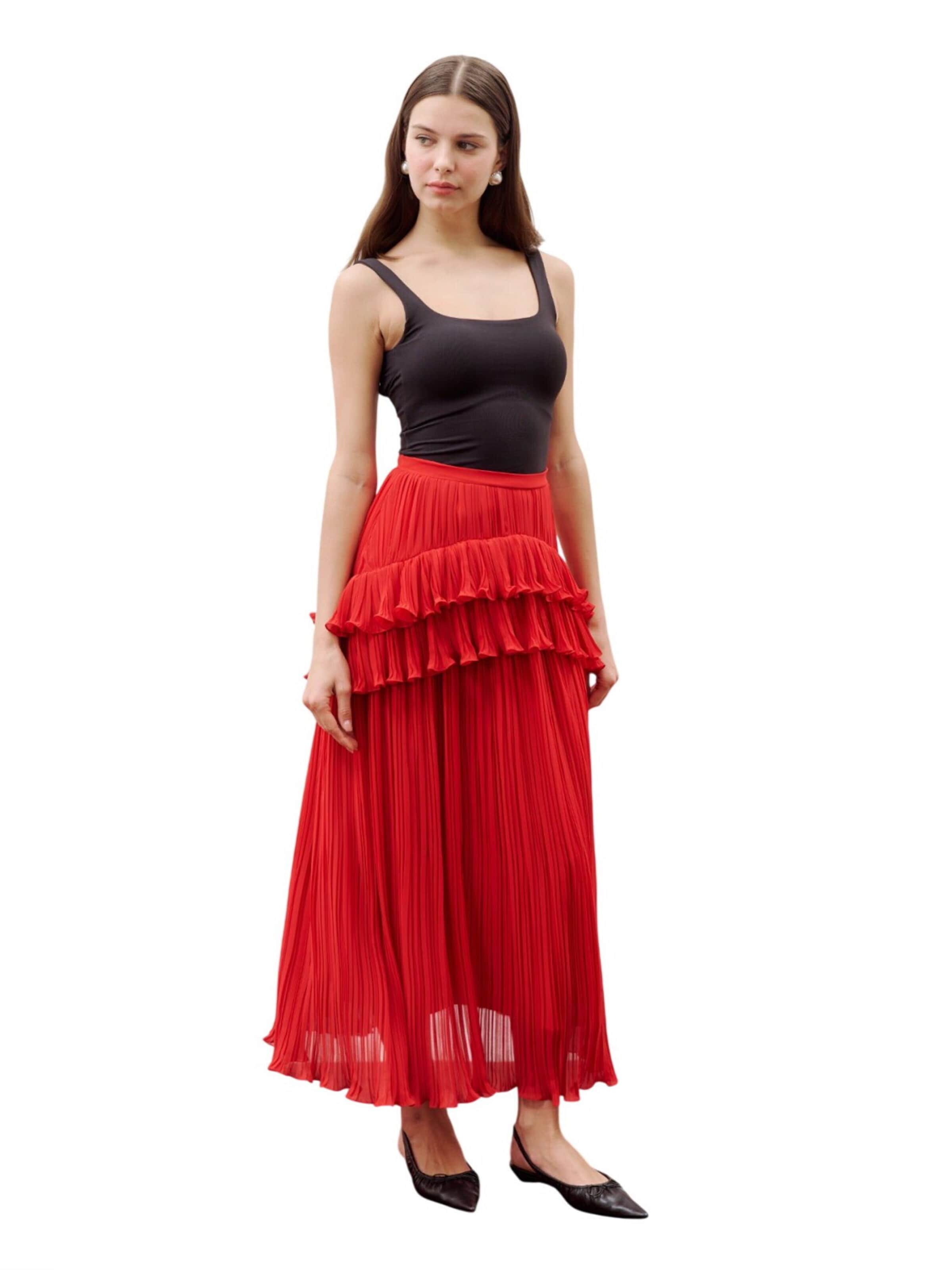 MANUKA Rok in Rood: voorkant