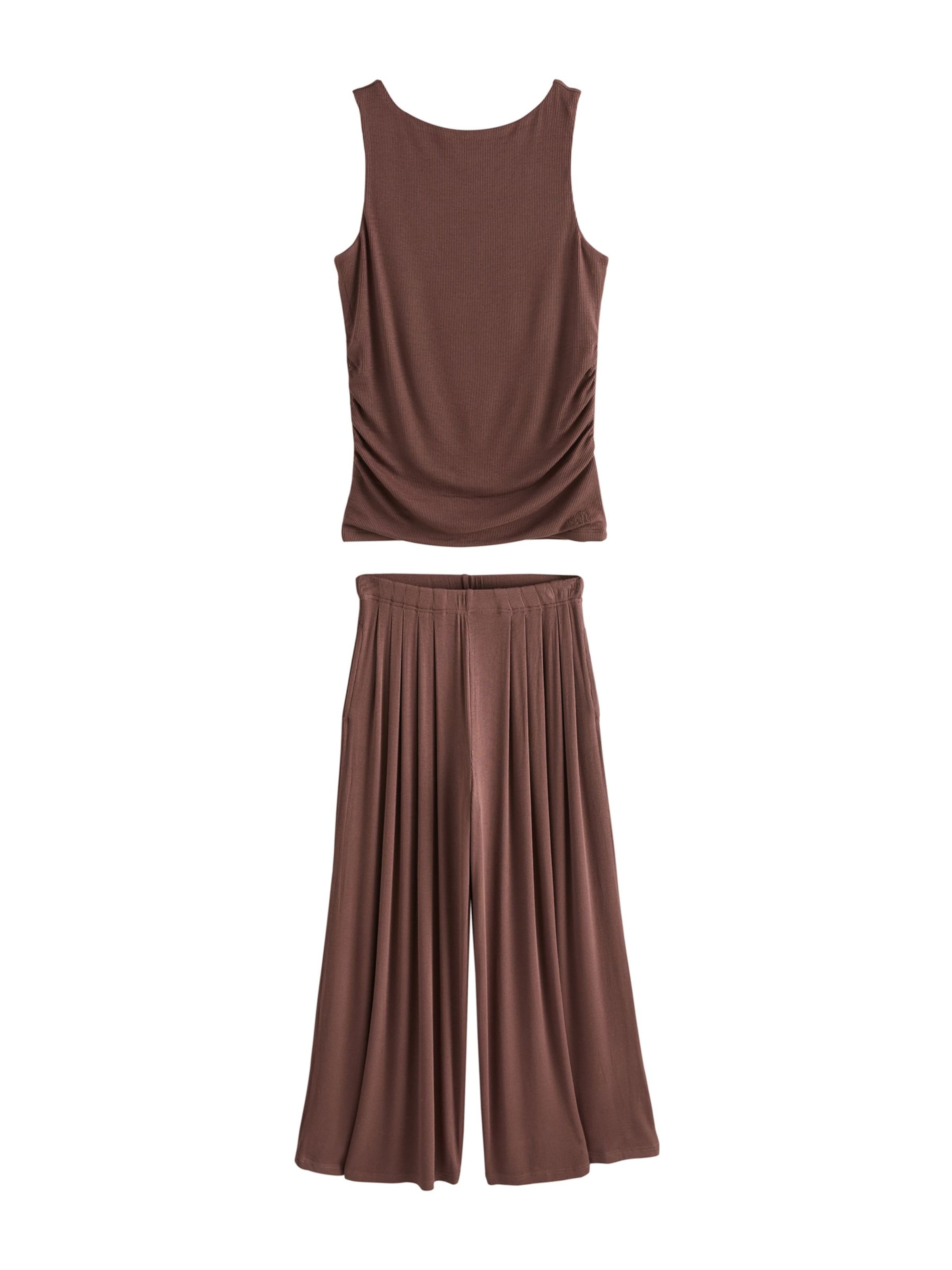 self. Pajama in Brown: front