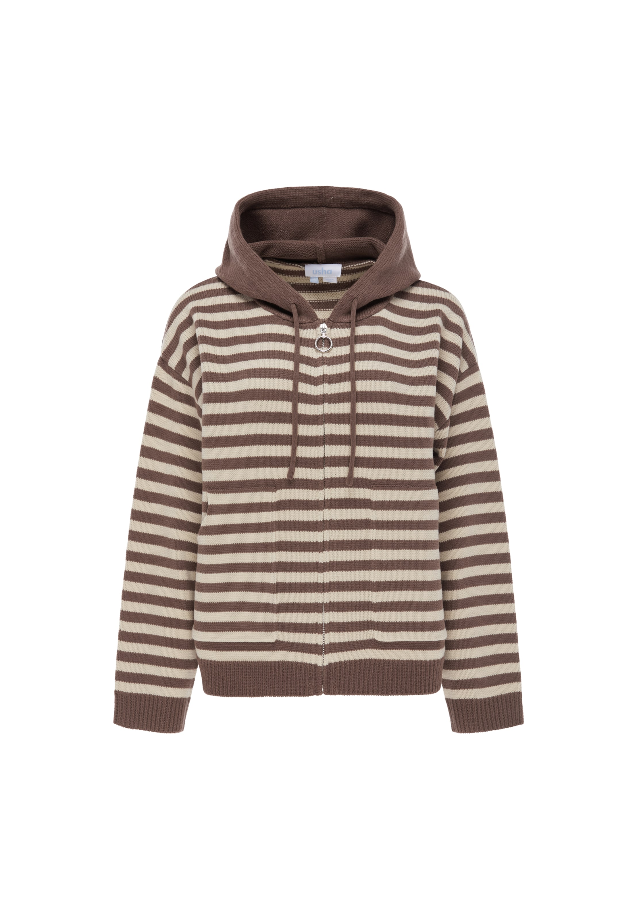 usha BLUE LABEL Gebreid vest in Beige: voorkant