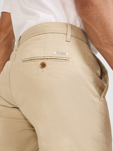 WOTEGA Slimfit Chinohose 'Adriano' in Beige