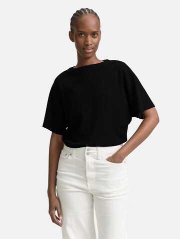 TOM TAILOR DENIM Shirt in Zwart: voorkant