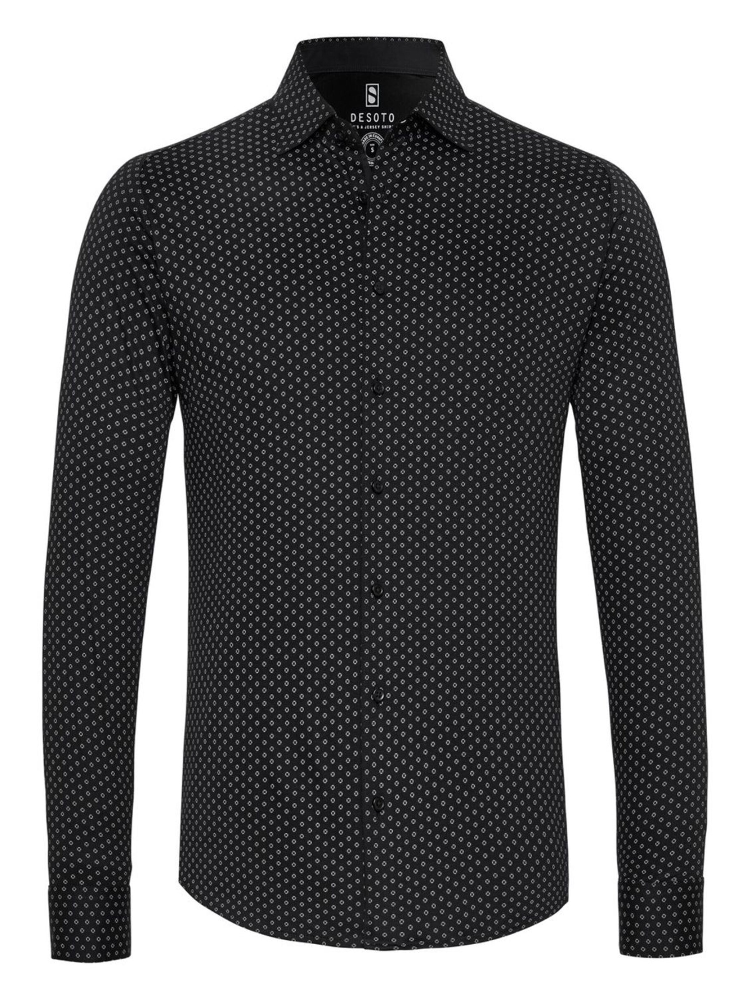 DESOTO Slim fit Button Up Shirt 'Kent' in Black: front