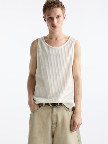 T-Shirt Pull&Bear en blanc : devant