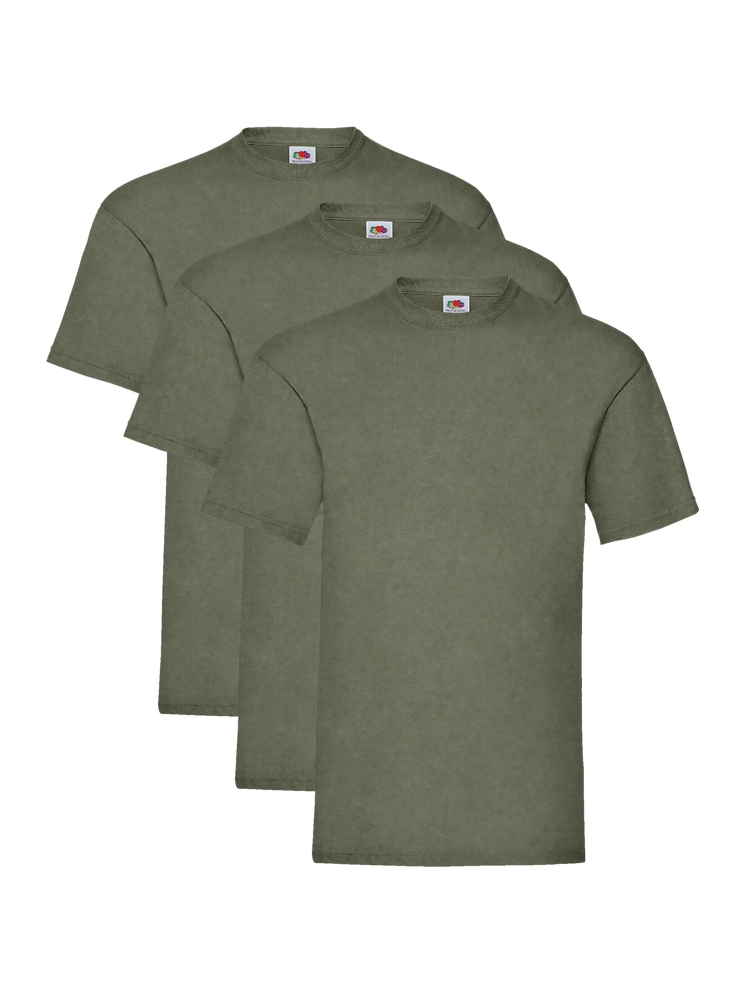 FRUIT OF THE LOOM Shirt 'T-shirt 3-pack' in Green: front