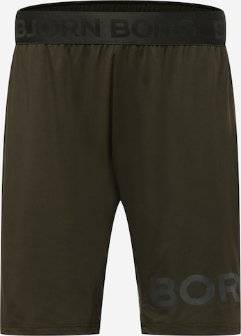 BJÖRN BORG Regular Workout Pants in Green: front