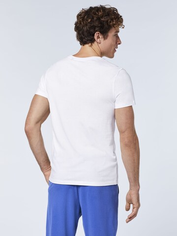 Oklahoma Jeans Shirt ' mit Label-Schriftzug aus Jersey ' in White