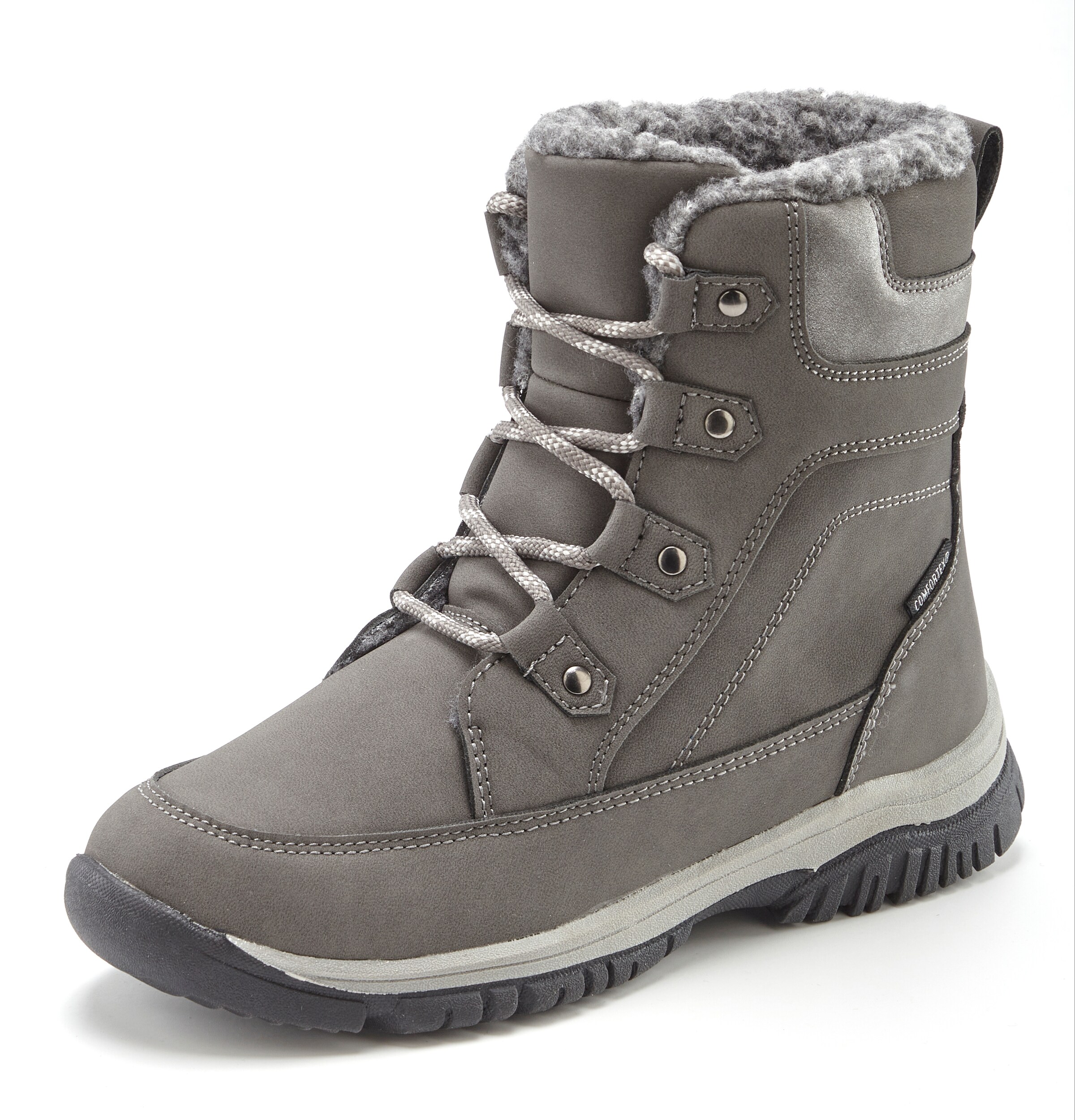 LASCANA Lace-Up Ankle Boots in Grey: front