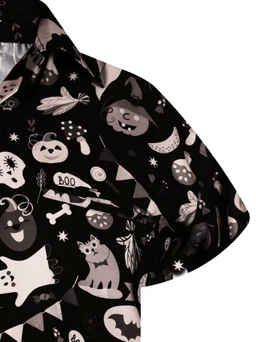 King Kameha Shirt 'Helloween Pumpkin Ghost' in Grey