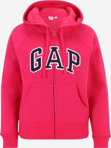 Gap Petite Zip-Up Hoodie 'HERITAGE' in Red: front