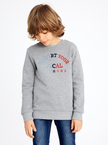 NAME IT - Sweatshirt 'Lukas' em cinzento: frente